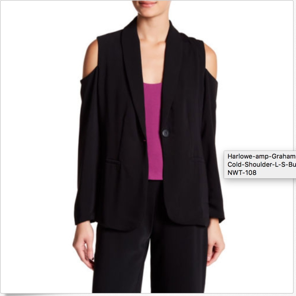 Womans Black Cold Shoulder Blazer NWT*